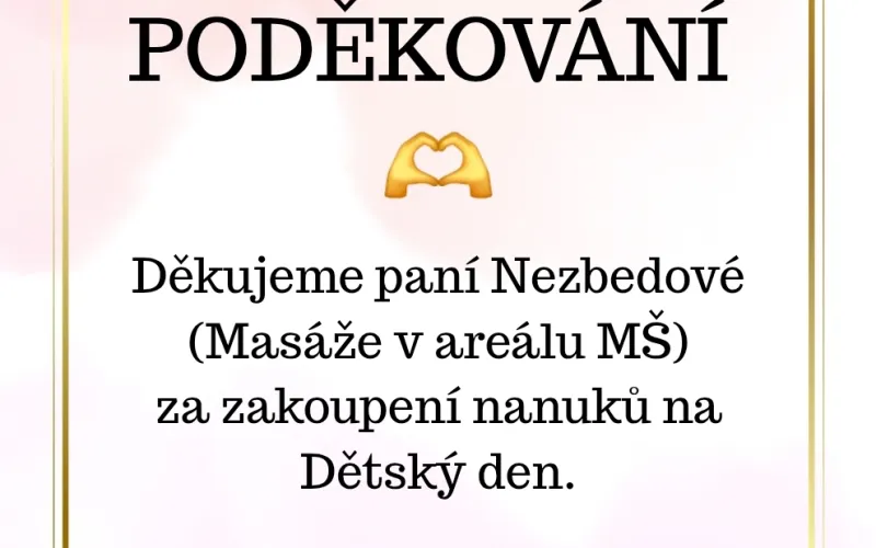Poděkování 