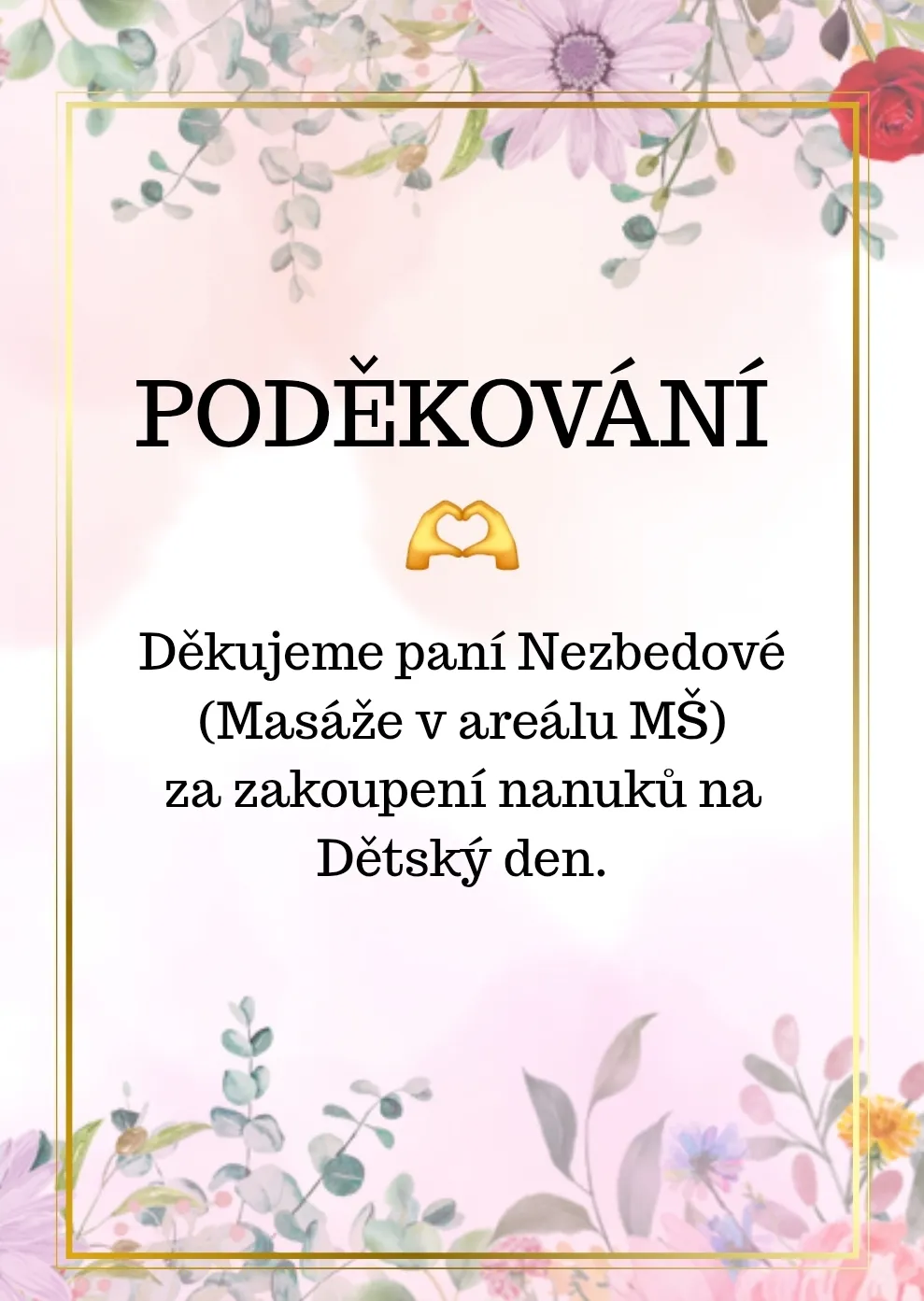 Poděkování 